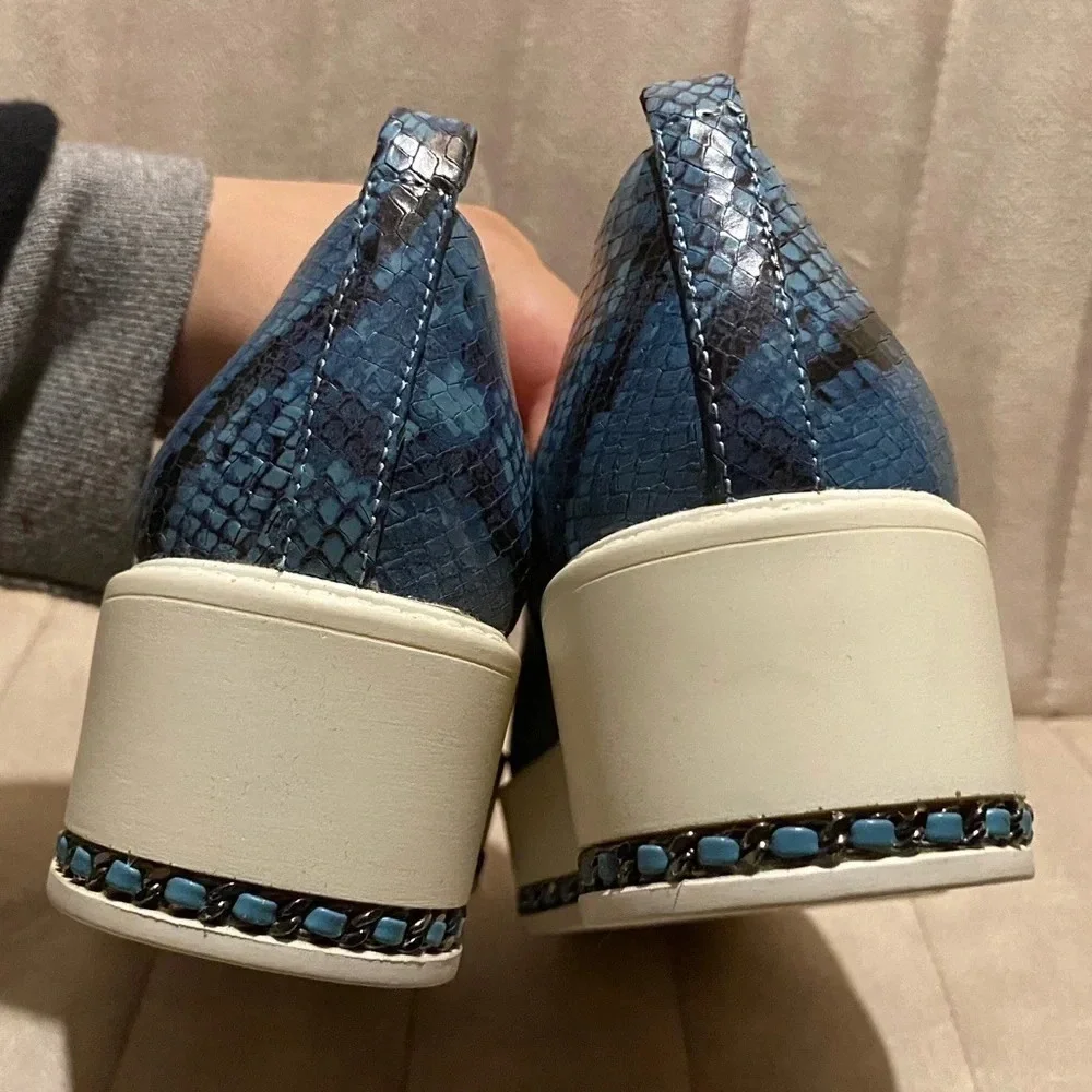 NWOT KARL LAGERFELD Brea Slip On Platform Sneakers Snakeskin Embossed Leather - Picture 3 of 6